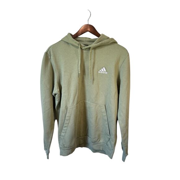 ADIDAS Essentials Fleece Pullover Hoodie Sage Green Men’s Sz Large EUC $50 MSRP - Picture 2 of 10